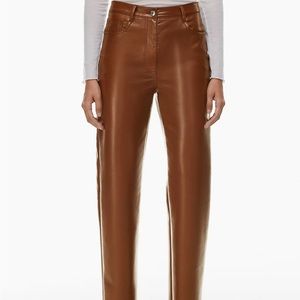 Aritzia Melina Leather Pant in colour “Cognac”